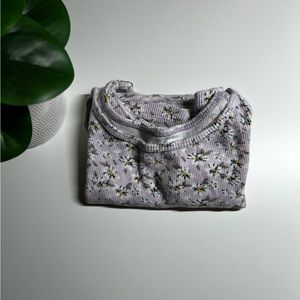 Lavendar Floral Hollister cropped tank top